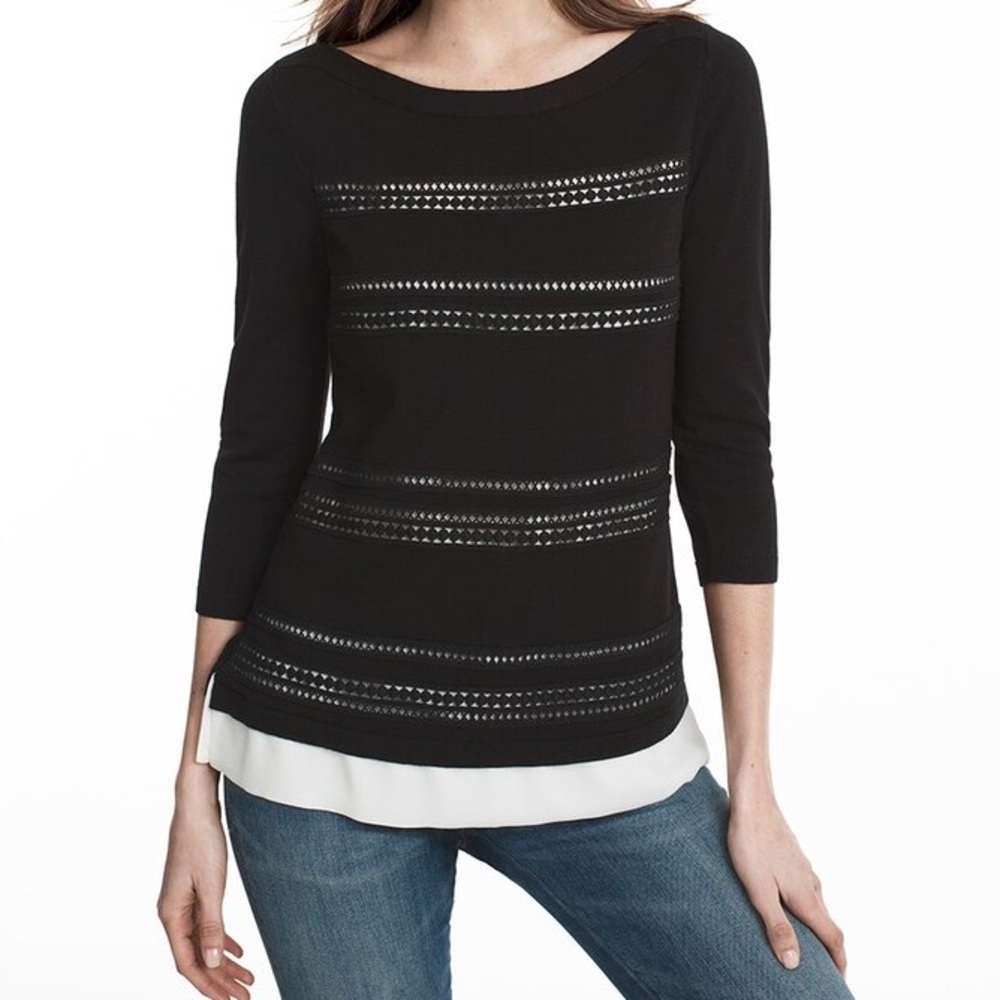 White House Black Market Embroidered Sweater - Picture 5 of 5